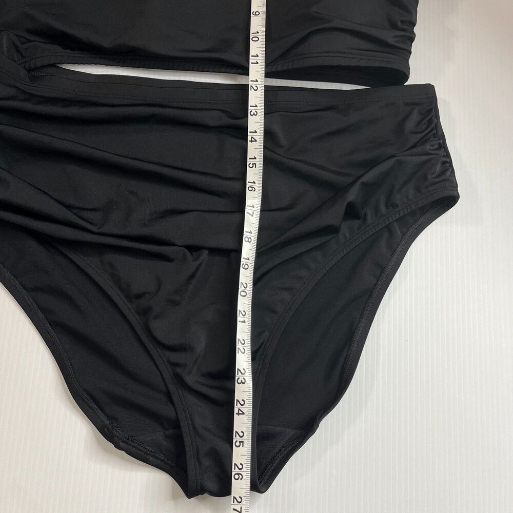 Swim by Cacique Black Swimsuit One Piece Cut out Swim Suit One Shoulder 20 NWT - Picture 7 of 11